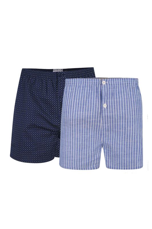 KAM Big & Tall 2 PACK Blue Woven Boxers 3