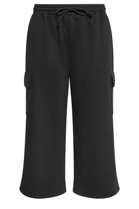 LIMITED COLLECTION Plus Size Black Wide Leg Cargo Joggers | Yours Clothing 5
