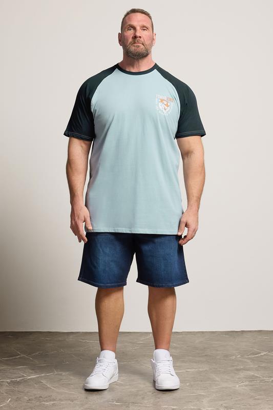 KAM Big & Tall Blue Raglan T-Shirt | BadRhino 1