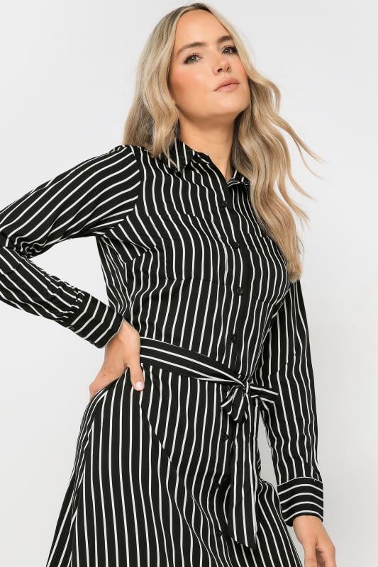 LTS Tall Black Striped Long Sleeve Shirt Dress | Long Tall Sally 2