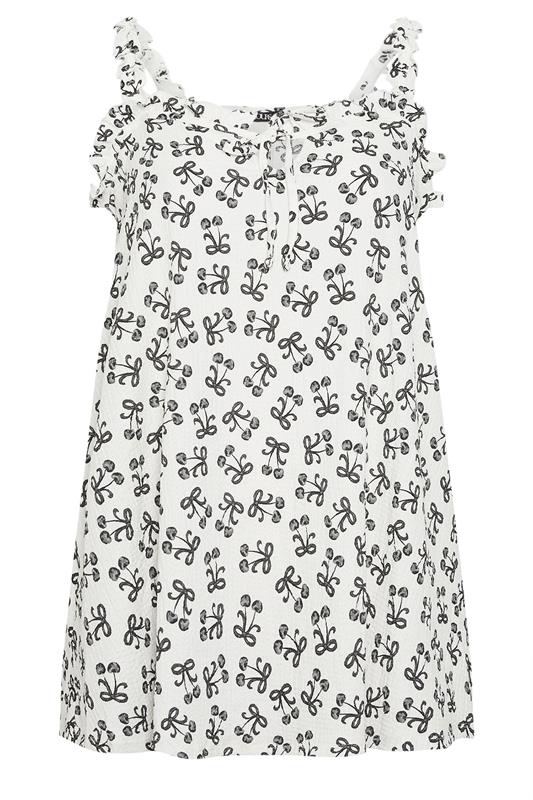 YOURS Plus Size White Floral Print Frill Vest Top | Yours Clothing 5