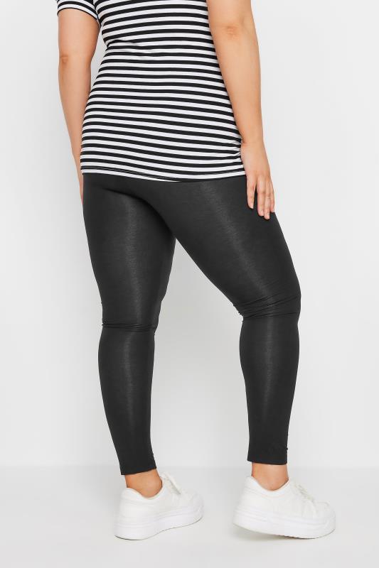 BUMP IT UP MATERNITY Plus Size Black Stretch Leggings | Yours Clothing 3