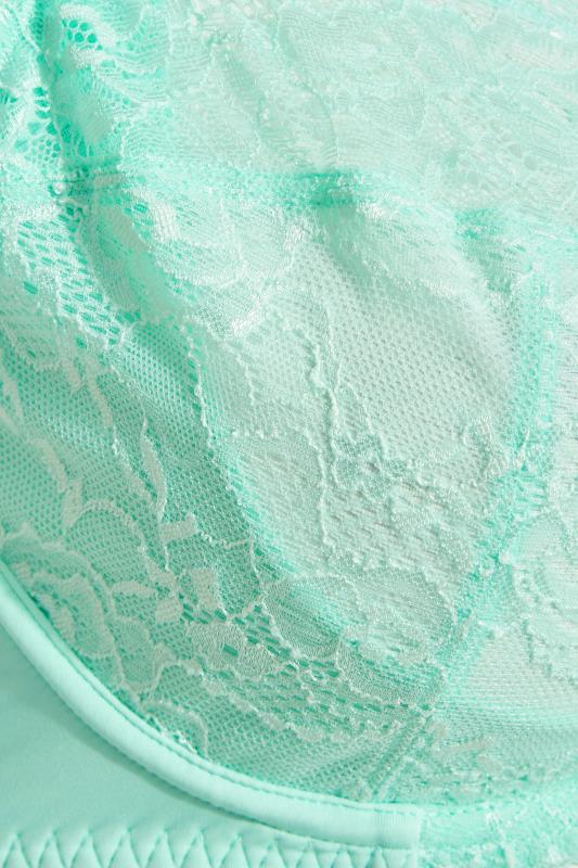 Mint Green Stretch Lace Non-Padded Underwired Balcony Bra 3