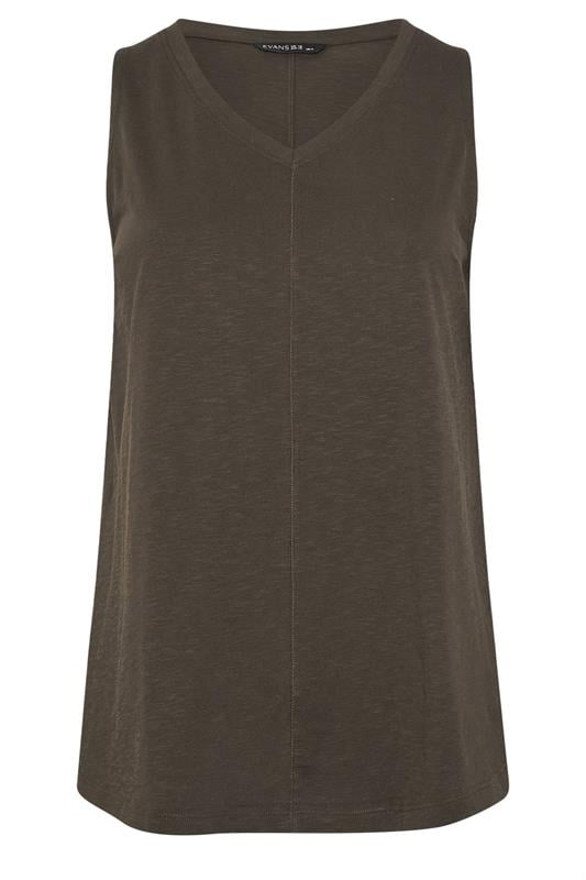 EVANS Plus Size 2 Pack Brown & Berry Red Cotton Vest Tops 9