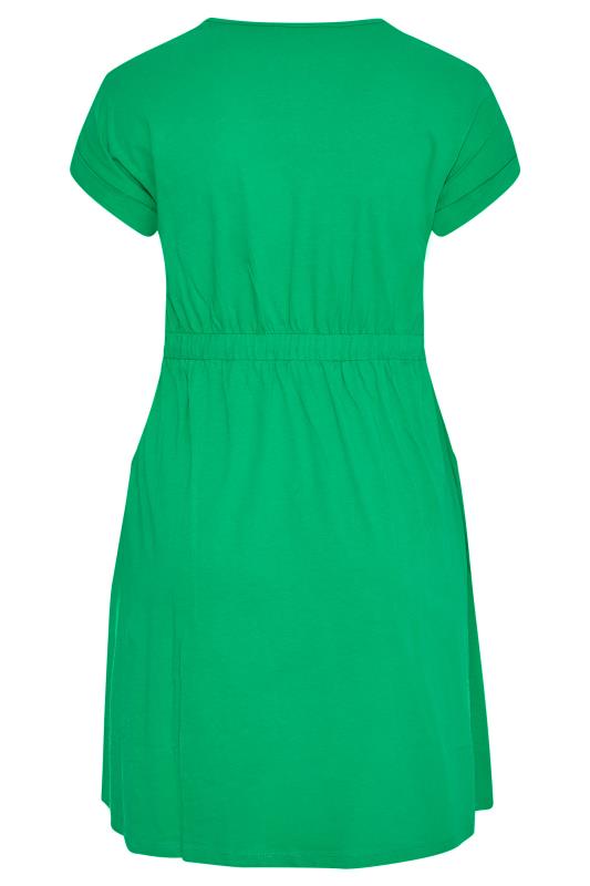 Curve Apple Green Cotton T-Shirt Dress 7