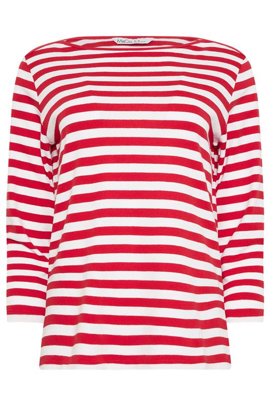 M&Co 2 PACK Red & Blue Stripe Slash Neck Tops | M&Co 8