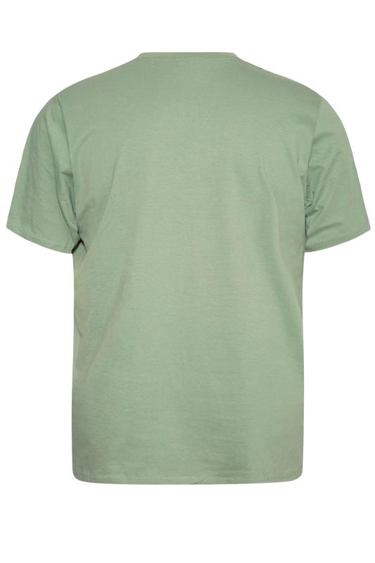 BadRhino Big & Tall Sage Green Plain T-Shirt 4