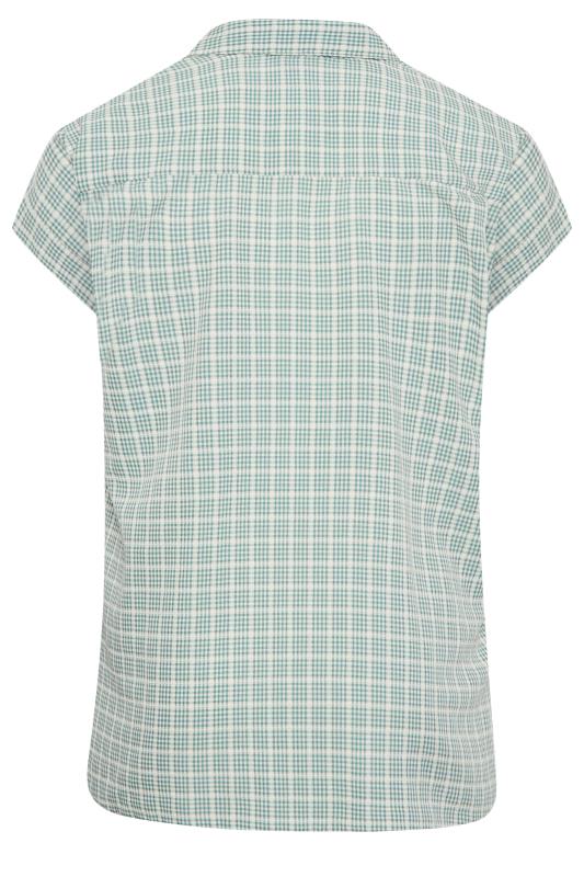 YOURS Plus Size Green Check Print Collared Shirt | Yours Clothing 6
