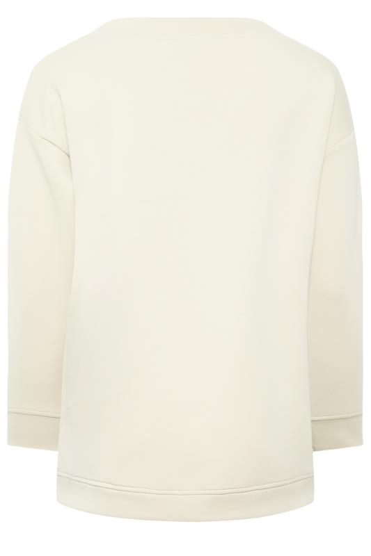 YOURS Curve Plus Size Cream Side Split Sweatshirt | Yours Clothing  8
