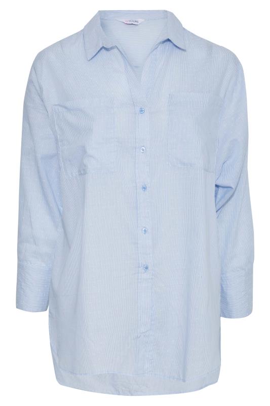 Plus Size Light Blue Pocket Oversized Shirt | Yours Clothing 7