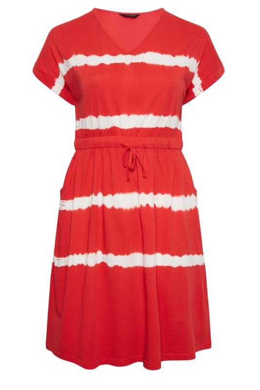 YOURS Plus Size Red Tie Dye Midi Dress | Yours Clothing 7