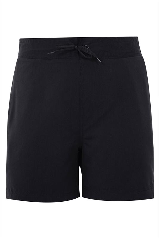 Black Board Shorts With Drawstring Waist plus sizes: 16,18,20,22,24,26,28,30,32 3
