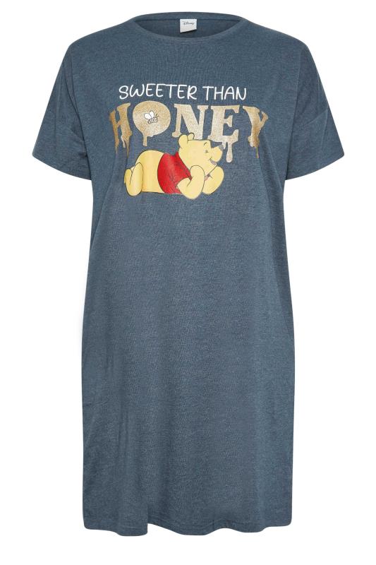 DISNEY Plus Size Blue Winnie The Pooh Sleep Tee Nightdress | Yours Clothing 5