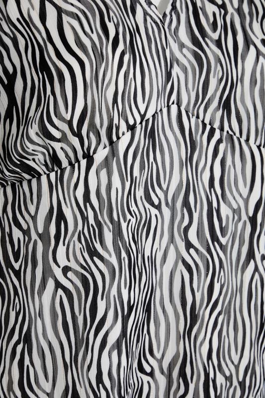 Curve Black Zebra Print V-Neck Top 5