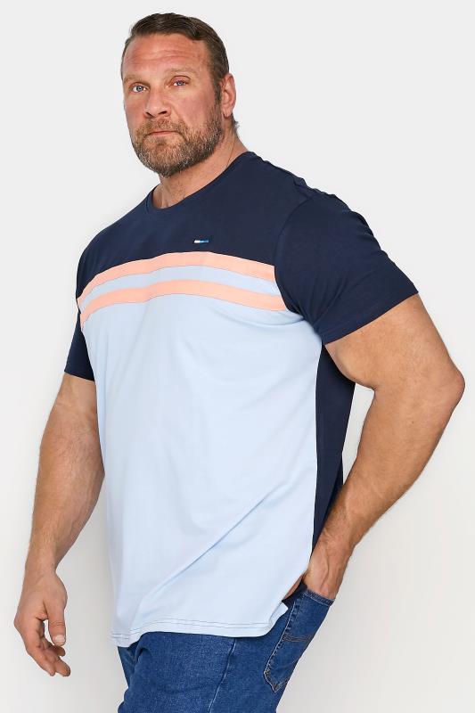 BadRhino Navy Cut & Sew Stripe T-Shirt_A.jpg
