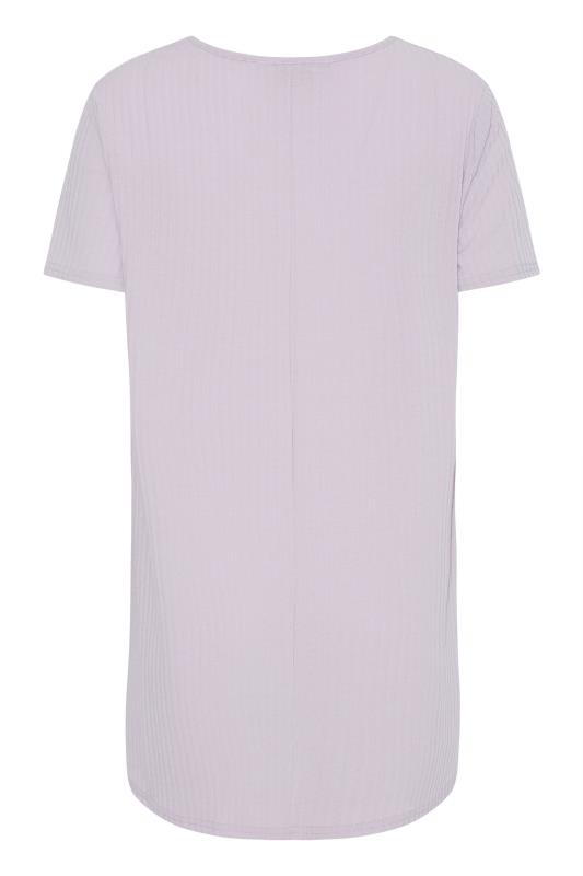 LTS Tall Lilac Purple Short Sleeve Ribbed Swing Top 6