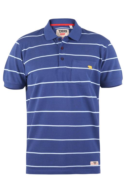 D555 Big & TallBlue Stripe Polo Shirt 2