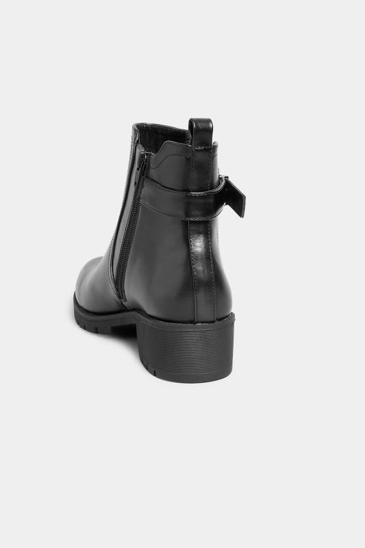LTS Black Buckle Ankle Boots In Standard D Fit 4