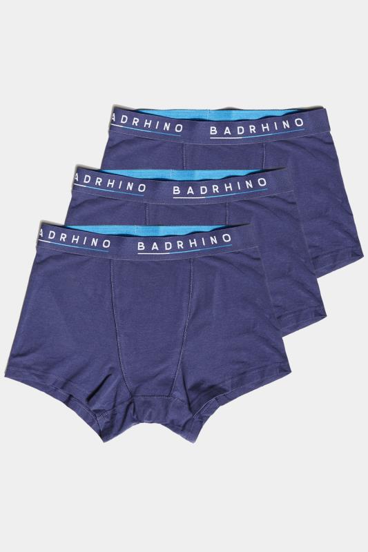 BadRhino Big & Tall Navy Blue Essential 3 Pack Boxers 5