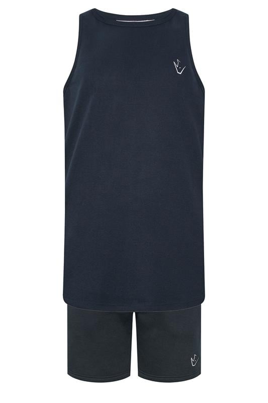 IronRhino Big & Tall marineblauwe ‘Rest Day’ set met hemd en short