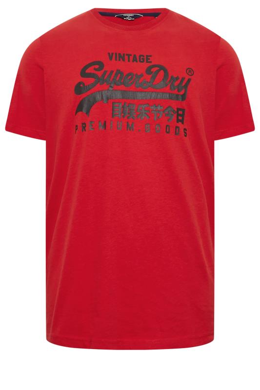  dla puszystych SUPERDRY Big & Tall Red Vintage Logo Heritage T-Shirt