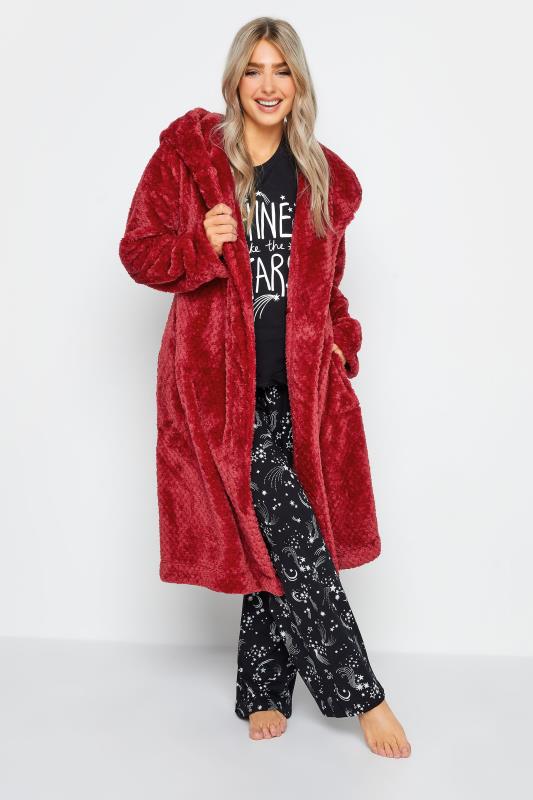 M&Co Red Hooded Soft Touch Maxi Dressing Gown | M&Co 1