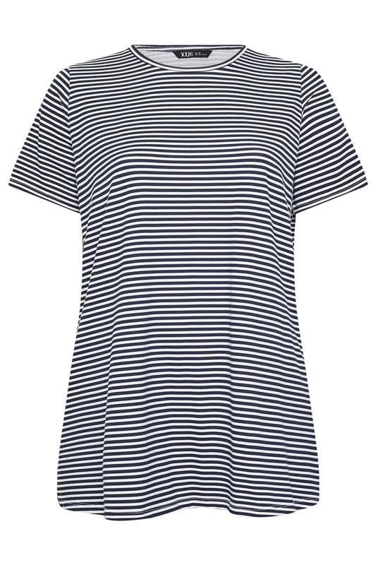 YOURS Plus Size Navy Blue Stripe Swing Top | Yours Clothing 6