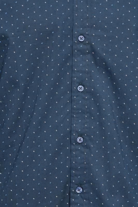 D555 Big & Tall Dark Blue Dot Print Shirt | BadRhino  3