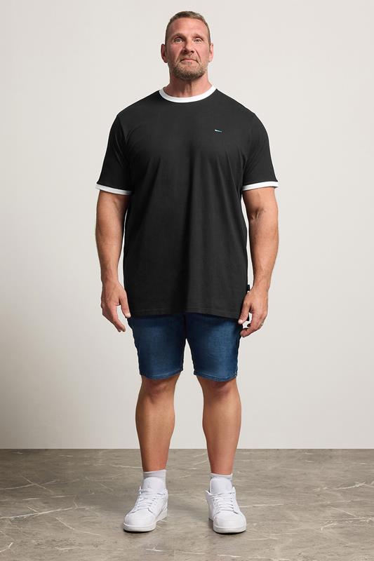 BadRhino Big & Tall Black Extra Long Ringer T-Shirt | BadRhino 1