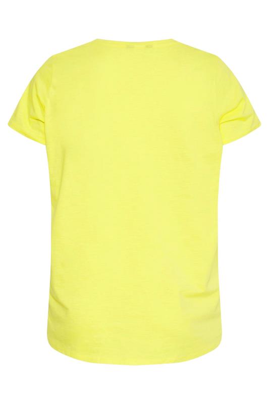 Curve Yellow Broderie Anglaise Neckline T-Shirt 5