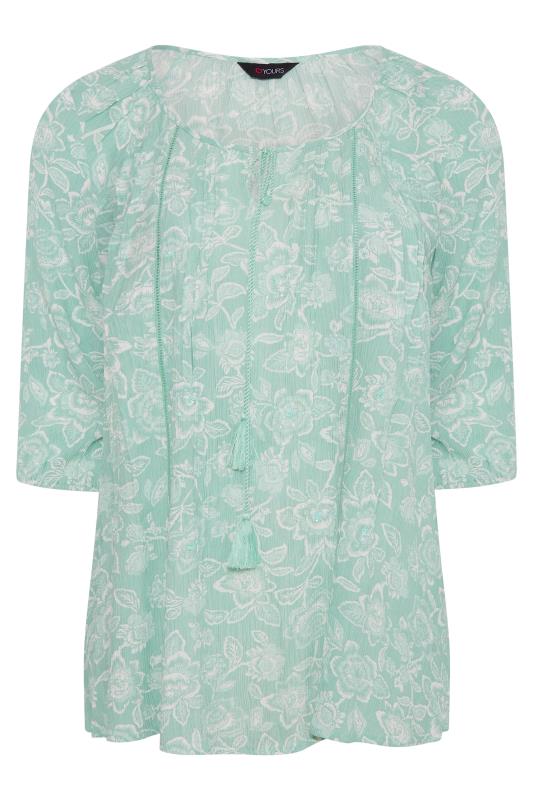 Plus Size Sage Green Floral Gypsy Top | Yours Clothing 6