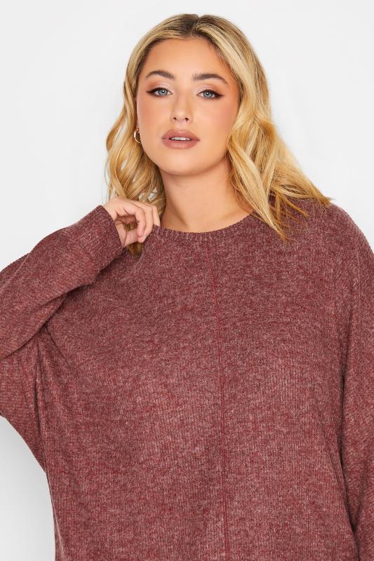 YOURS Plus Size Red Soft Touch Ribbed Top | Yours Clothing 4