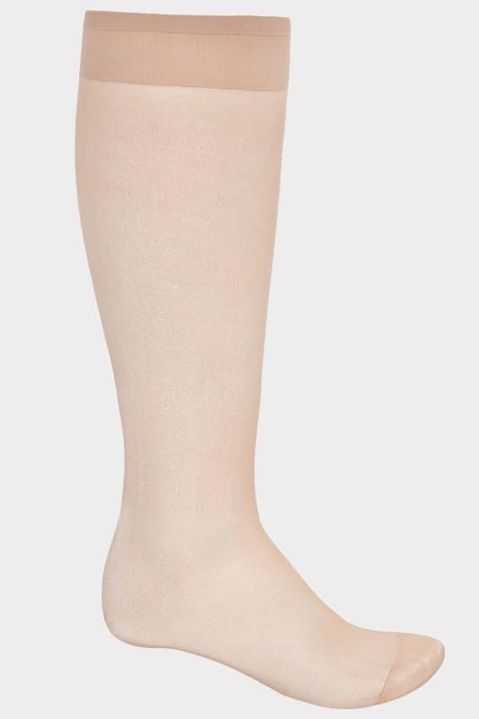 3 PACK Plus Size Nude Sheer Knee High Socks | Yours Clothing 2