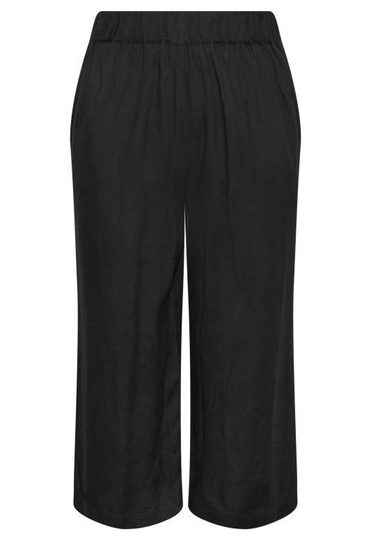 YOURS Plus Size Black Cropped Trousers | Yours Clothing 5