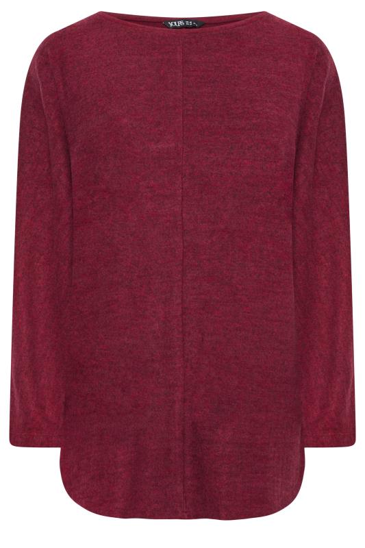 YOURS Plus Size Deep Red Front Seam Soft Touch Jumper | Yours Clothing 6