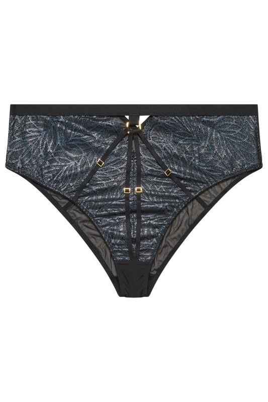 PLAYFUL PROMISES Tabitha Black Wet Look High Waisted Briefs | Yours Clothing 7