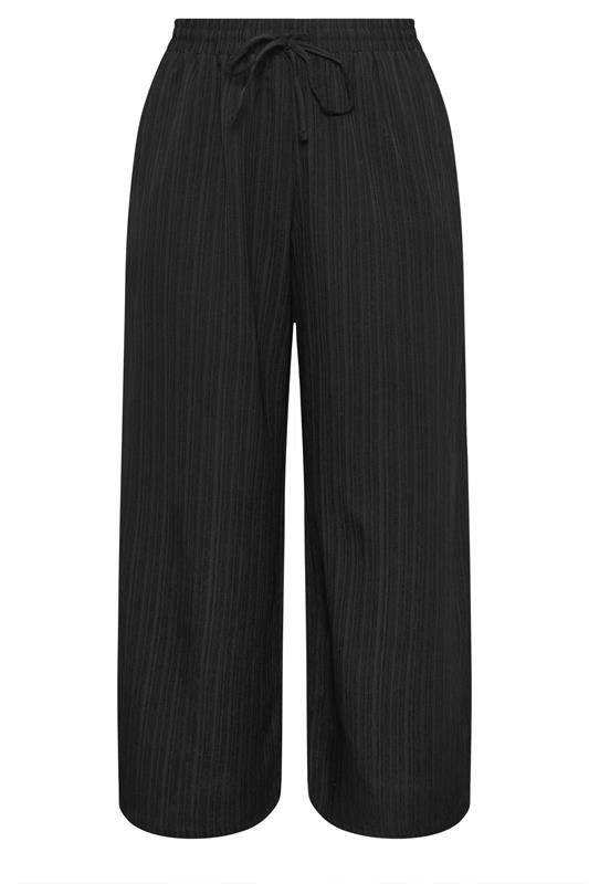 YOURS Plus Size Brown Wide Leg Textured Trousers | Yours Clothing 5