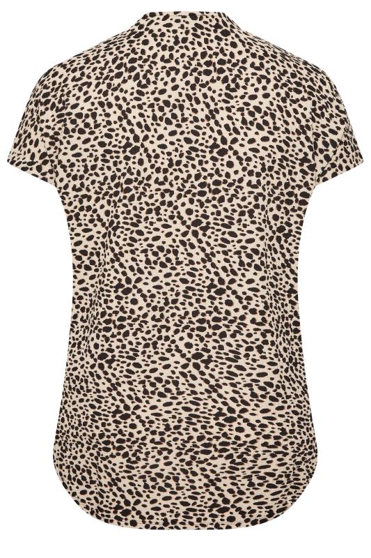 YOURS Plus Size Brown Animal Print Half Placket Blouse | Yours Clothing  7