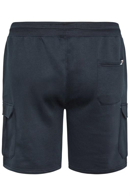 D555 Big & Tall Navy Blue Fleece Cargo Shorts | BadRhino 5