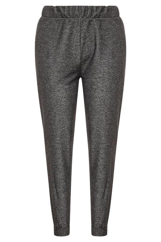 Grey Sparkly Lurex Slim Leg Joggers | Yours Clothing