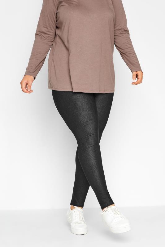 Plus Size Black Jersey JENNY Stretch Jegging | Yours Clothing 1