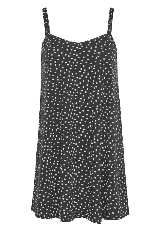 LTS Tall Black & White Spot Ribbed Swing Cami Top 6