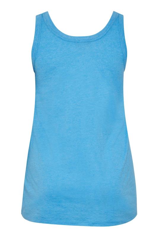 YOURS Plus Size Curve Blue Marl Essential Vest Top | Yours Clothing  6