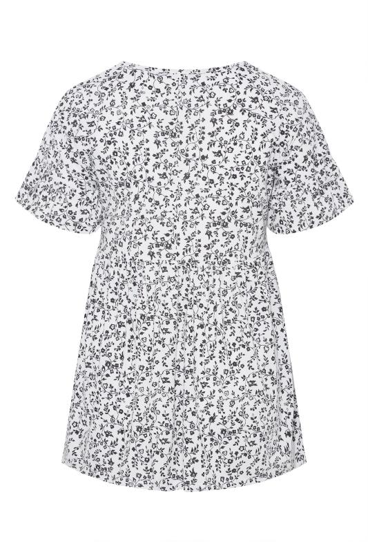 LIMITED COLLECTION Curve White Floral Print Peplum Top_BK.jpg