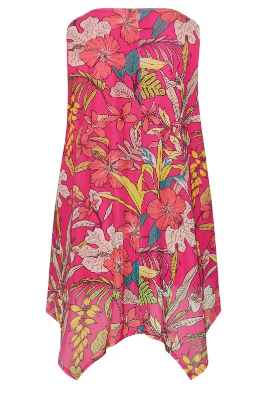 YOURS Plus Size Pink Floral Mesh Vest Top | Yours Clothing  6