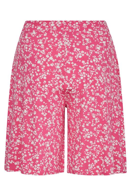 Curve Pink Floral Shorts 6