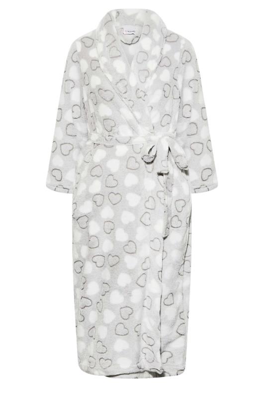 Curve Grey Heart Maxi Dressing Gown 6