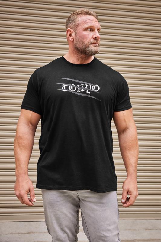 BadRhino Big & Tall Black Tokyo Tiger Print T-Shirt | BadRhino 1
