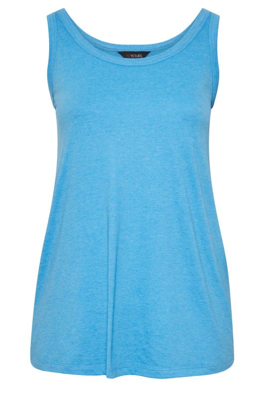 YOURS Plus Size Curve Blue Marl Essential Vest Top | Yours Clothing  5