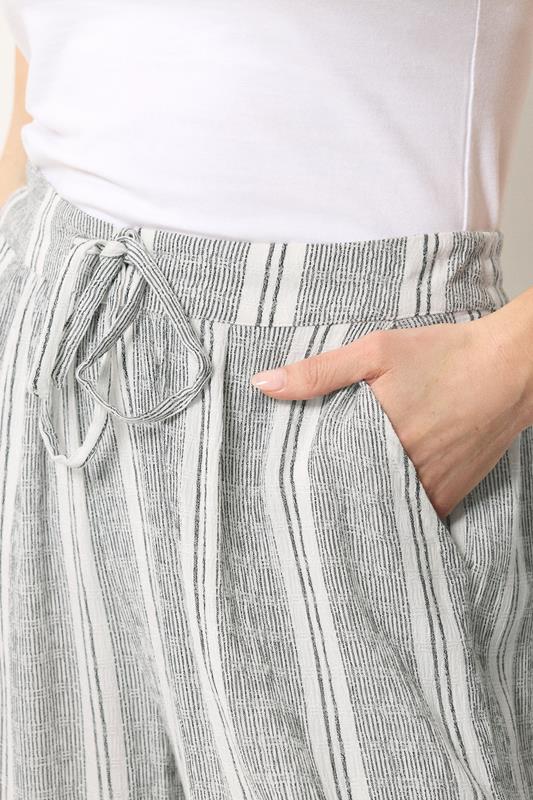 M&Co White Stripe Cropped Wide Leg Trousers | M&Co 4